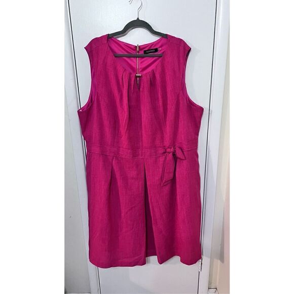 ELLEN TRACY PINK PLUS SLEEVELESS DRESS WOMENS SIZE 4XL - Picture 2 of 10